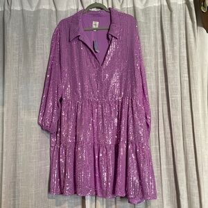 Bettina tiered shirt sequin dress 3X